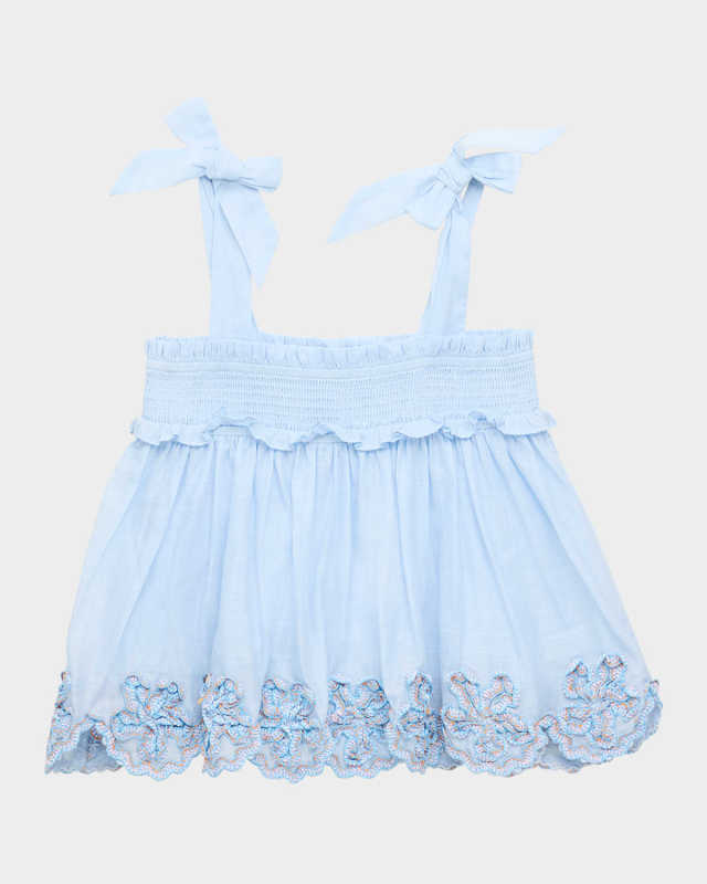 Girl's Cascadian Ruffle Smocked Top, Size 2-1